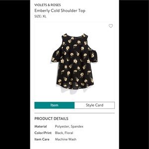Stitch Fix Violets & Roses Emberly Cold Shoulder